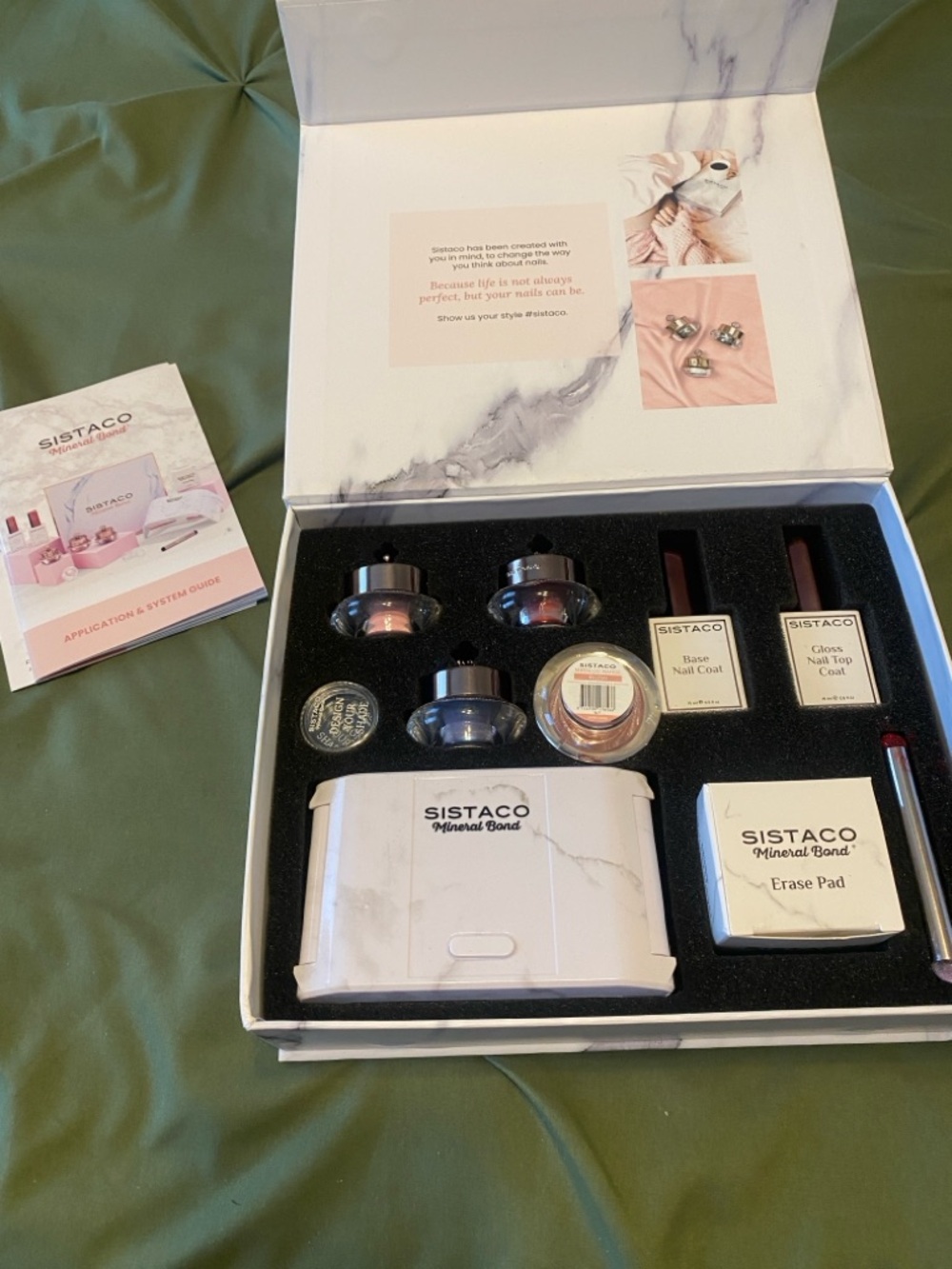 SISTACO Women’s Mineral Bond Nail Kit – Pink/White